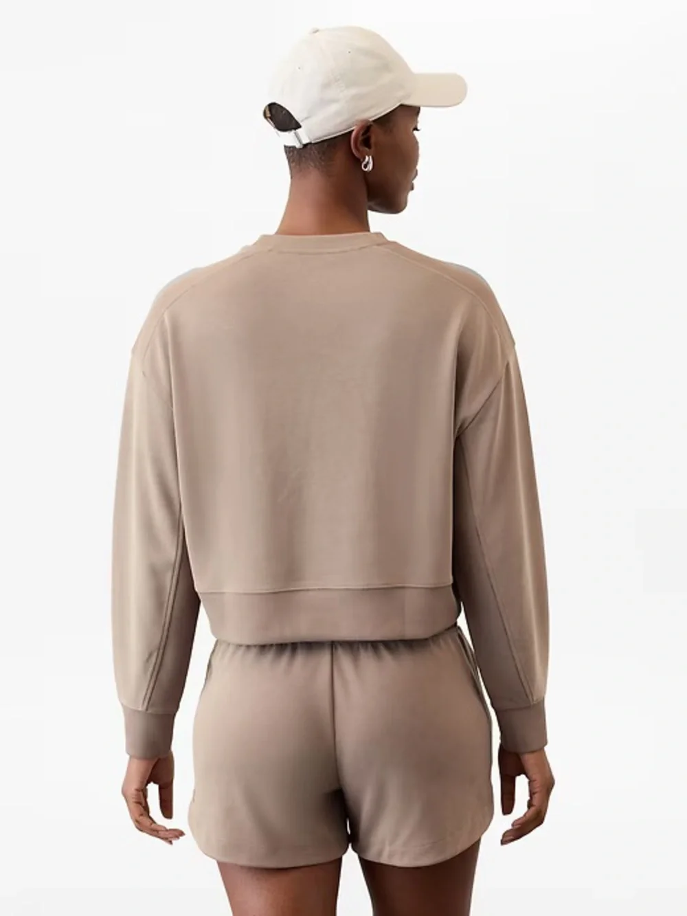 Athleta Seasoft Rib Crewneck Sweatshirt (medium) Pyrite nude/tan - Picture 7 of 7